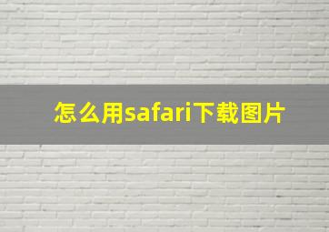 怎么用safari下载图片