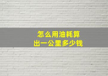 怎么用油耗算出一公里多少钱