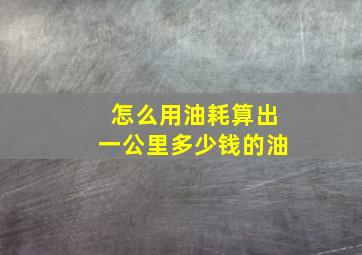 怎么用油耗算出一公里多少钱的油