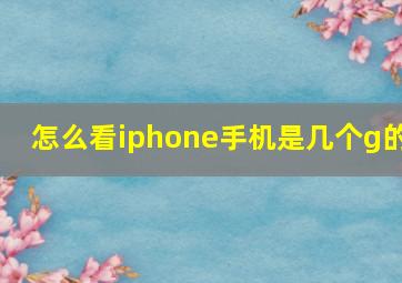 怎么看iphone手机是几个g的