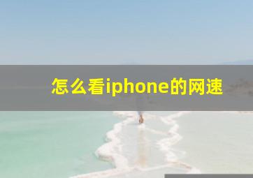 怎么看iphone的网速