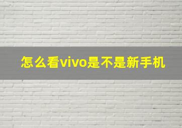 怎么看vivo是不是新手机