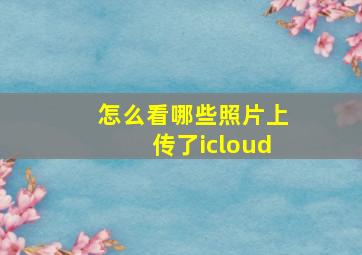 怎么看哪些照片上传了icloud