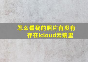 怎么看我的照片有没有存在icloud云端里