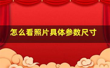 怎么看照片具体参数尺寸