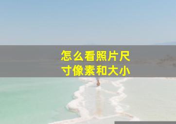 怎么看照片尺寸像素和大小