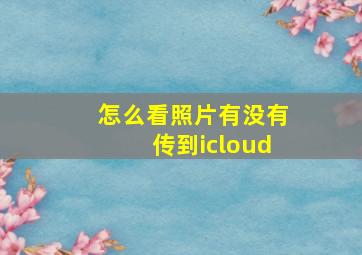 怎么看照片有没有传到icloud