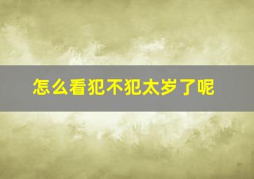 怎么看犯不犯太岁了呢