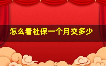 怎么看社保一个月交多少