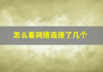 怎么看网络连接了几个