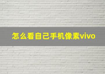 怎么看自己手机像素vivo