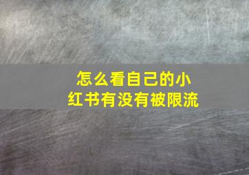 怎么看自己的小红书有没有被限流