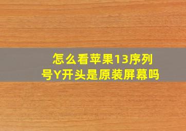 怎么看苹果13序列号Y开头是原装屏幕吗