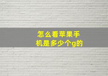 怎么看苹果手机是多少个g的