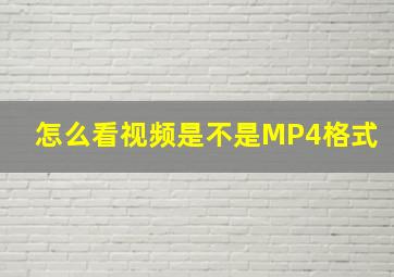 怎么看视频是不是MP4格式