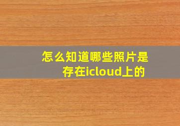 怎么知道哪些照片是存在icloud上的