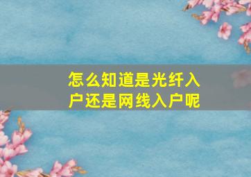 怎么知道是光纤入户还是网线入户呢