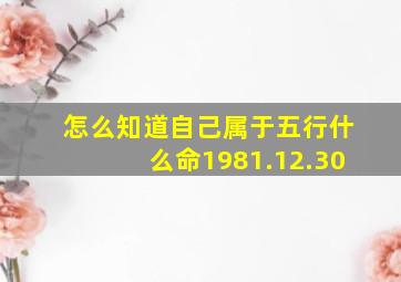 怎么知道自己属于五行什么命1981.12.30