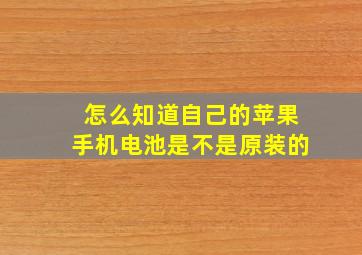 怎么知道自己的苹果手机电池是不是原装的