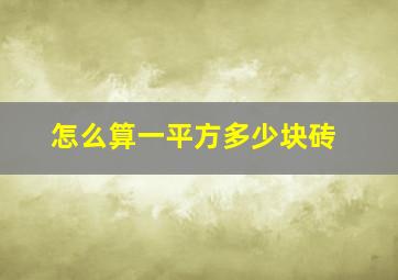 怎么算一平方多少块砖