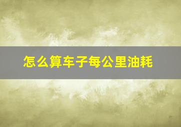 怎么算车子每公里油耗