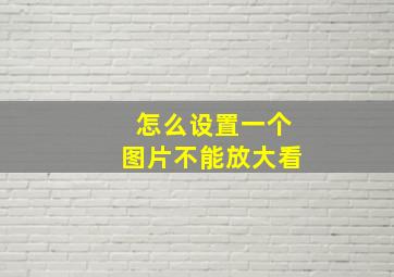 怎么设置一个图片不能放大看