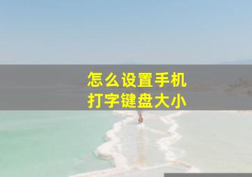 怎么设置手机打字键盘大小