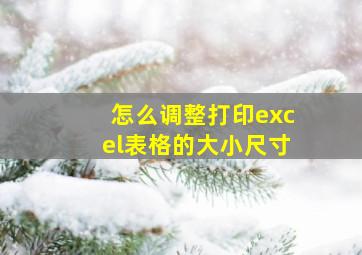 怎么调整打印excel表格的大小尺寸