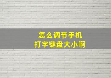 怎么调节手机打字键盘大小啊