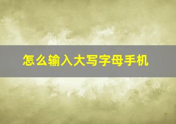 怎么输入大写字母手机