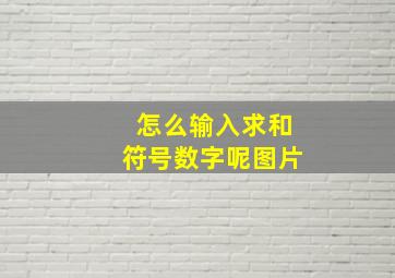 怎么输入求和符号数字呢图片