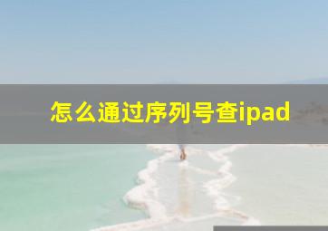 怎么通过序列号查ipad