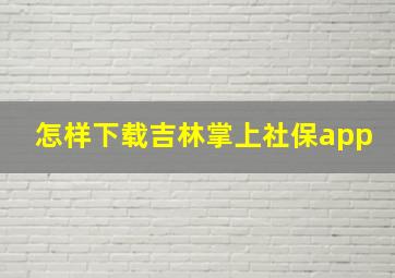 怎样下载吉林掌上社保app