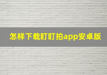 怎样下载盯盯拍app安卓版