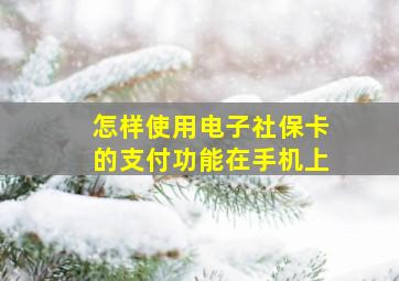 怎样使用电子社保卡的支付功能在手机上