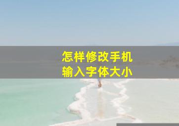 怎样修改手机输入字体大小