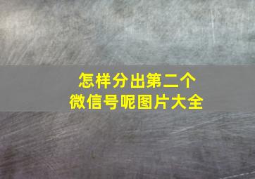 怎样分出第二个微信号呢图片大全