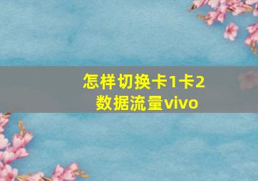 怎样切换卡1卡2数据流量vivo