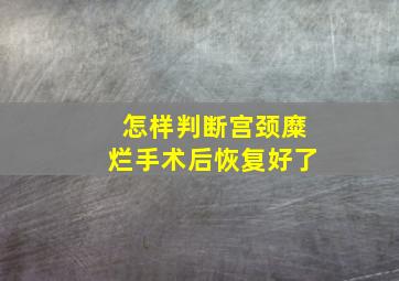 怎样判断宫颈糜烂手术后恢复好了