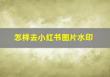 怎样去小红书图片水印