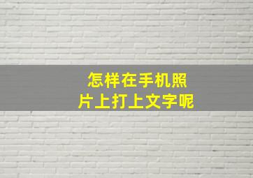 怎样在手机照片上打上文字呢