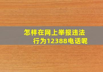 怎样在网上举报违法行为12388电话呢