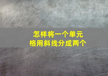 怎样将一个单元格用斜线分成两个