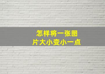 怎样将一张图片大小变小一点