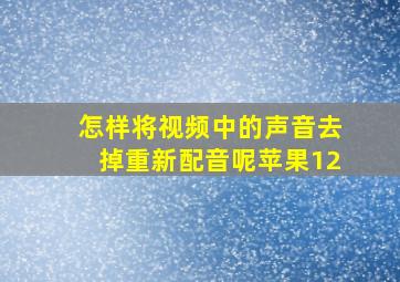 怎样将视频中的声音去掉重新配音呢苹果12