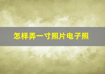 怎样弄一寸照片电子照