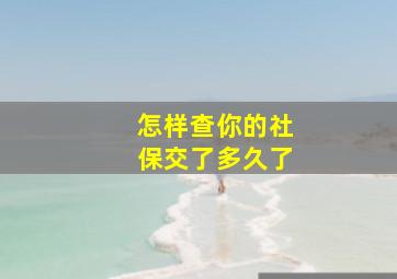 怎样查你的社保交了多久了