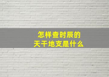 怎样查时辰的天干地支是什么