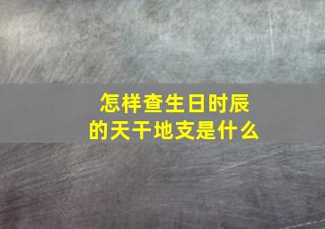 怎样查生日时辰的天干地支是什么