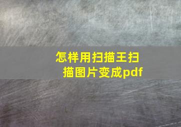 怎样用扫描王扫描图片变成pdf